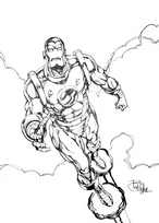 coloriage iron man s envole